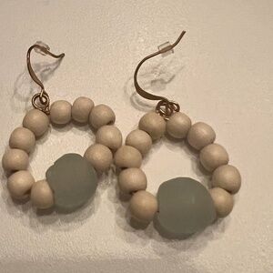 Bead and sea glass earrings